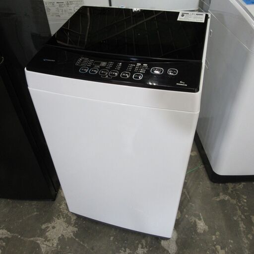 【4/4終 YA】2017年製 maxzen マクスゼン 6kg 全自動洗濯機 JW06MD01WB ガラストップ 菊NS