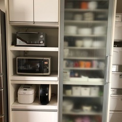 【ネット決済】食器棚　キッチン家電収納棚　ホワイト