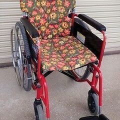 KAWAMURA カワムラサイクル⭐️ 自走式車椅子　チェック柄　レッド KAWAMURA カワムラサイクル⭐️ 自走式車椅子 チェック柄 レッド