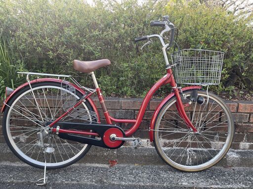 中古自転車 26インチ ママチャリ LEDダイナモランプ L型スタンド
