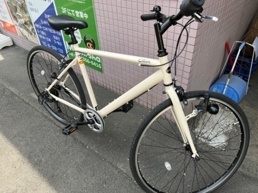 値下げしました。新古品　クロスバイク　クリーム　　Asahiブランド