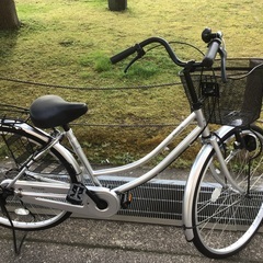 26インチ　ママチャリ　自転車　鍵付き　カゴ付