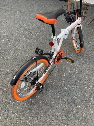 【美品】自転車★オレンジ×ホワイト