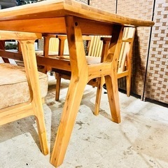 【売約済み】　【37万】WTW ダブルティー APERTO DINING CHAIR アペルト　ダイニングセット　ダイニングテーブル ダイニングチェア レザー ブラウン　無垢材　天然木　検　ウォールナット　ウォルナット　アッシュ材　タモ　パイン　フランフラン　francfranc