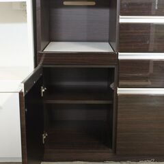 ニトリ キッチンボード ポスティア 幅100 ハイグロス 木目 ブル 