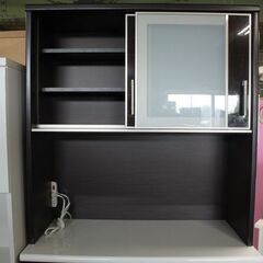 ニトリ キッチンボード ポスティア 幅100 ハイグロス 木目 ブル 