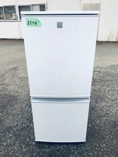 ✨2018年製✨2584番SHARP✨ノンフロン冷凍冷蔵庫✨SJ-14E5-KW‼️