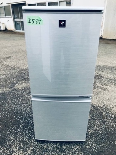 2587番SHARP✨ノンフロン冷凍冷蔵庫✨SJ-PD14W-S‼️