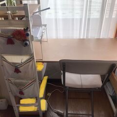 【ネット決済】【4/24まで！】作業用机＋簡易椅子セット