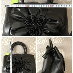 ‼︎更に値下げ‼︎【新品未使用タグ付き】花装飾の黒バッグ
