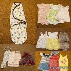 早い者勝ち！！女の子春夏服　60〜70サイズとおくるみのまとめ売り！