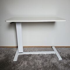 白 高さ調節可能 移動式 カウンターテーブル