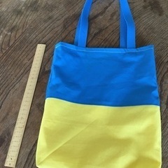 募金　A4トートバッグ　ウクライナ国旗色　手作り
