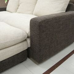 フクラ カウチソファ アクロス CH621 横幅 約228ｃｍ L字ソファ オットマン付 羽毛クッション HUKLA 中古 苫小牧西店