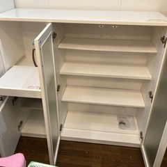 食器棚】ホワイト クリーニング済 配達可能 管理番号52903