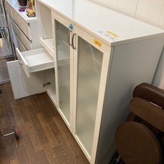 食器棚】ホワイト クリーニング済 配達可能 管理番号52903