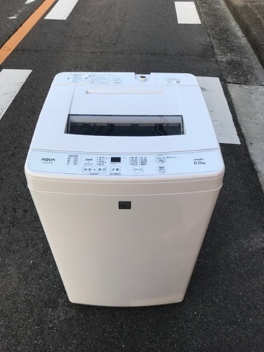 名古屋市郊外配送無料　AQUA  6kg洗濯機　AQW-S6E5(KW)  2017年製