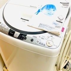洗濯乾燥機(パナソニック製、NA-FR80HR)便利な乾燥機能付き