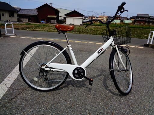 BTM 26インチ 軽快車 6速 白(128)