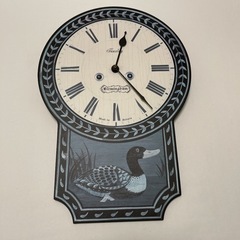 イギリス製　壁掛け時計　アヒル絵