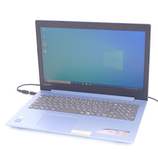 中古美品 新品SSD搭載 Wi-Fi有 青色 ノートパソコン Lenovo 320 15.6型 Celeron 4GB DVDRW 無線 Bluetooth カメラ Windows10 Office