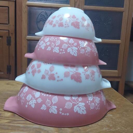 オールドパイレックス　シンデレラミキシング\nボウル　グースベリー　ピンク