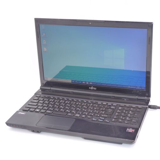 中古良品 Wi-Fi有 ノートパソコン 富士通 FUJITSU AH40/K 15.6型 AMD 8GB 750GB Blu-ray 無線 Bluetooth webカメラ Windows10 Office
