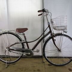 B864　限定特価　整備済み★ブリヂストン　ロココロイヤル　ブラウン　ベルト★ 中古自転車 【27インチ 】