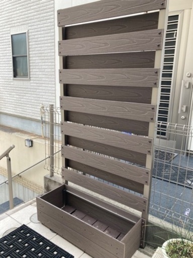 ☆高級樹脂フェンス☆ダークブラウン☆プランターボックス付き