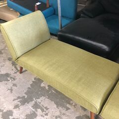 4/5 終 unico ウニコ 2人掛けソファ ROY カウチソファー グリーン系 クッション付き 菊倉MZ