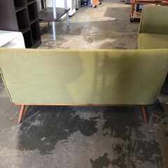 4/5 終 unico ウニコ 2人掛けソファ ROY カウチソファー グリーン系 クッション付き 菊倉MZ