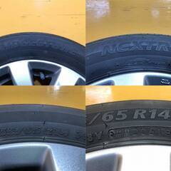 No.760　スズキ ワゴンR純正ホイール　14インチ 14×4.5J　4穴 PCD100　ブリヂストンタイヤ 155/65R14　4本 売切 140サイズ×4