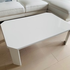 折りたたみテーブル　ローテーブル　コーヒーテーブル　ホワイト　白...