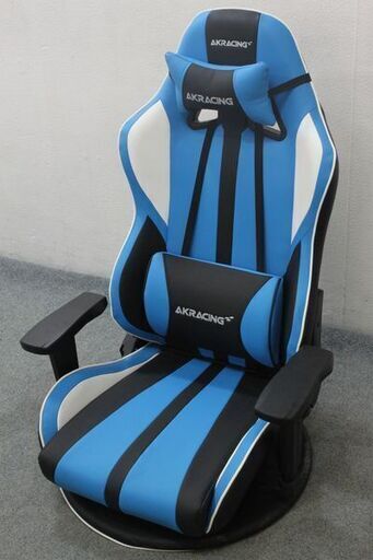 AKRACING/エーケーレーシング ゲーミングチェア 極坐 V2 ブルー eスポーツ リモートワーク PUレザー  椅子 中古家具 店頭引取歓迎 R5620) 17100円