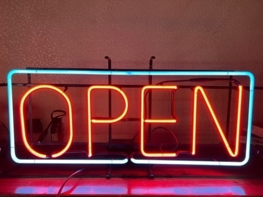 四角 OPEN オープン ネオンサイン インテリア ディスプレイ 雑貨 BAR バー 店舗