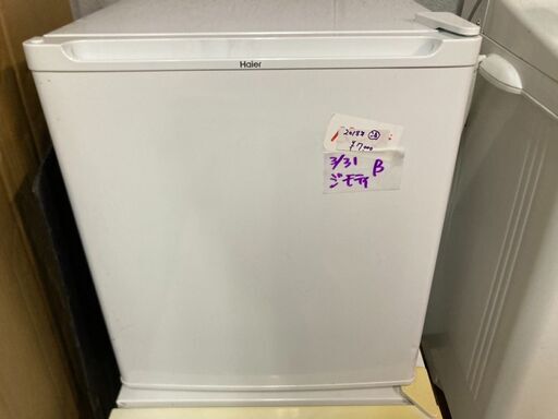☆中古￥7,000！【会員価格￥7,000！】Haier　47㍑1ドア冷蔵庫　家電　2018年製　JR-N47A型　幅44cmｘ奥行47cmｘ高さ51cm　【BF16】