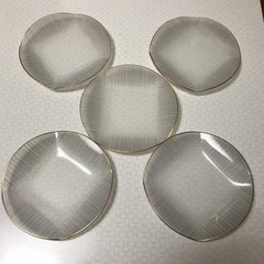 昭和のガラスデザート皿5枚セット