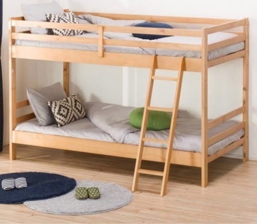 ２段ベッド　組み替え可能　シンプル　階段付き　すのこ (ニトリ)