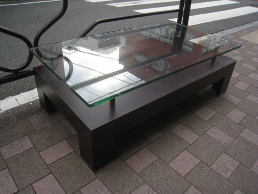 センターテーブル 座卓 ローテーブル ガラステーブル メーカー不明 中古品 近く無料配達