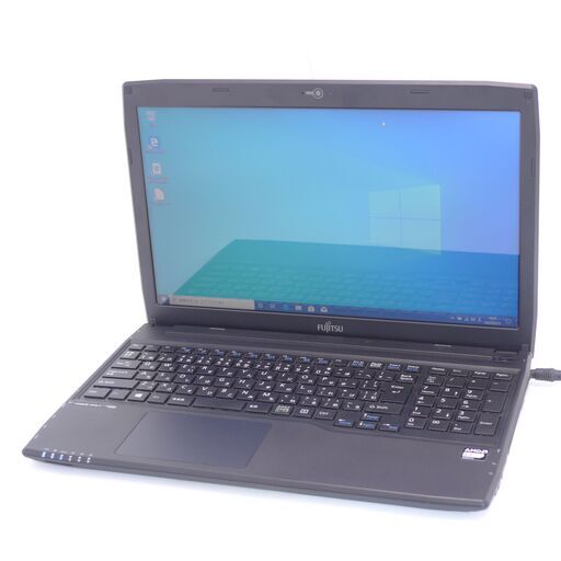中古美品 新品SSD搭載 Wi-Fi有 ノートパソコン 富士通 AH30/S 15.6型 AMD 4GB DVDマルチ 無線 Bluetooth webカメラ Windows10 Office