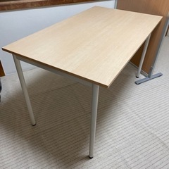 机 白木調テーブル120x70x70 -③