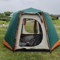 キャンプ ワンタッチテントとグランドシート2点セット 5-8人 330*330