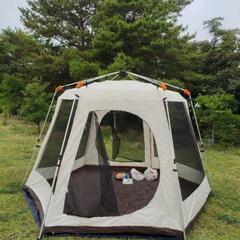 キャンプ ワンタッチテントとグランドシート2点セット 5-8人 330*330