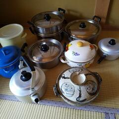 鍋、蒸し器、ヤカン、ホウロウ容器
