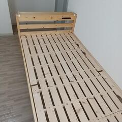宮付スノコ式木製ベッド（コンセント付）
