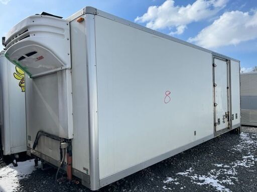 横扉付【希少】4トン冷凍冷蔵 幅245ｃｍ長さ643ｃｍ高さ260ｃｍ コンテナ 物置 倉庫 アルミ箱 格安提携先運送会社あり　北海道江別市発 横扉付【希少】4トン冷凍冷蔵 幅245cm長さ643cm高さ260cm