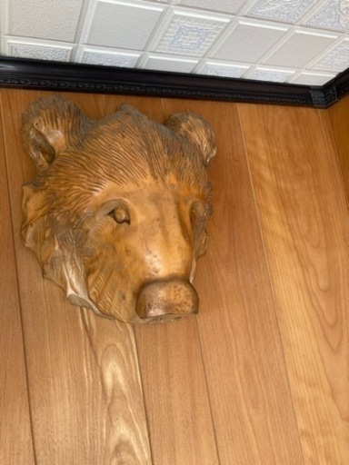 大きな木彫りのクマ  飾り 彫刻 骨董