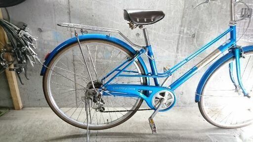 自転車中古 Colorfuldays 外装6段変速 オートライト カゴリアキャリア 