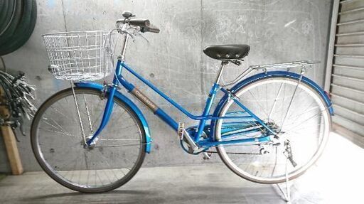 自転車中古 Colorfuldays 外装6段変速 オートライト カゴリアキャリア 