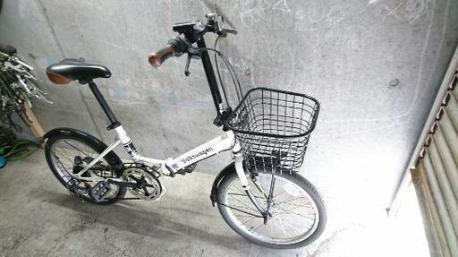 折りたたみ自転車中古 Volkswagen 外装6段変速 カゴ付き タイヤ20インチ